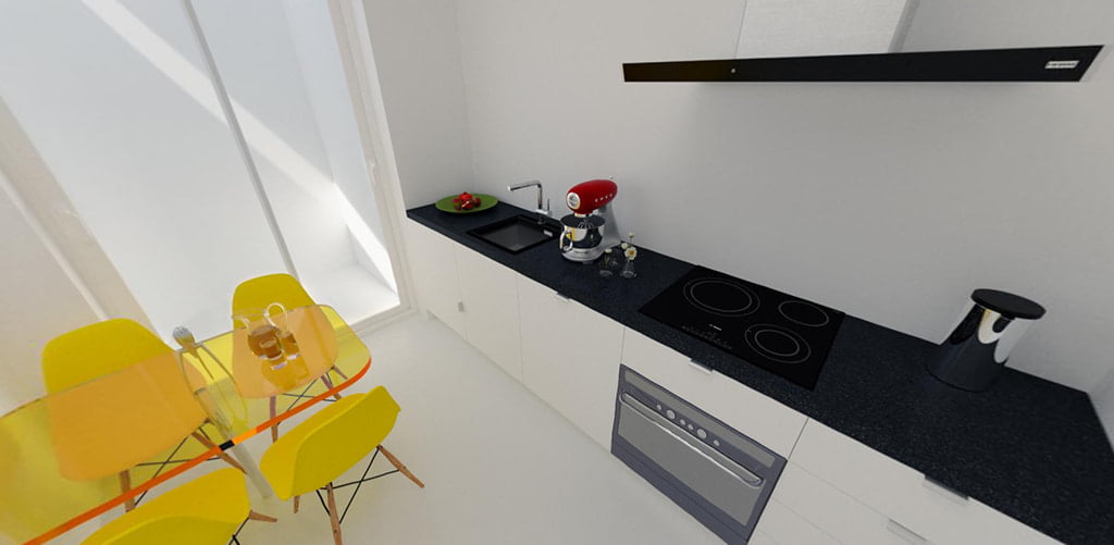 COCINA CERRADA CON SUELO PORCELÁNICO - Imágenes 360º - Fincas Casquero