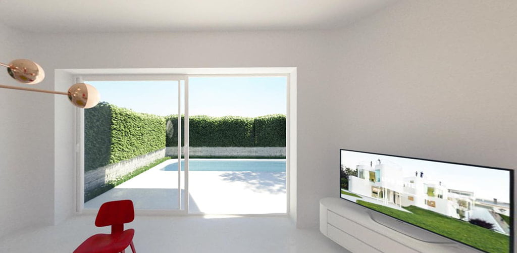 SALÓN CON COCINA CERRADA CON SUELO PORCELÁNICO - Imágenes 360º - Fincas Casquero